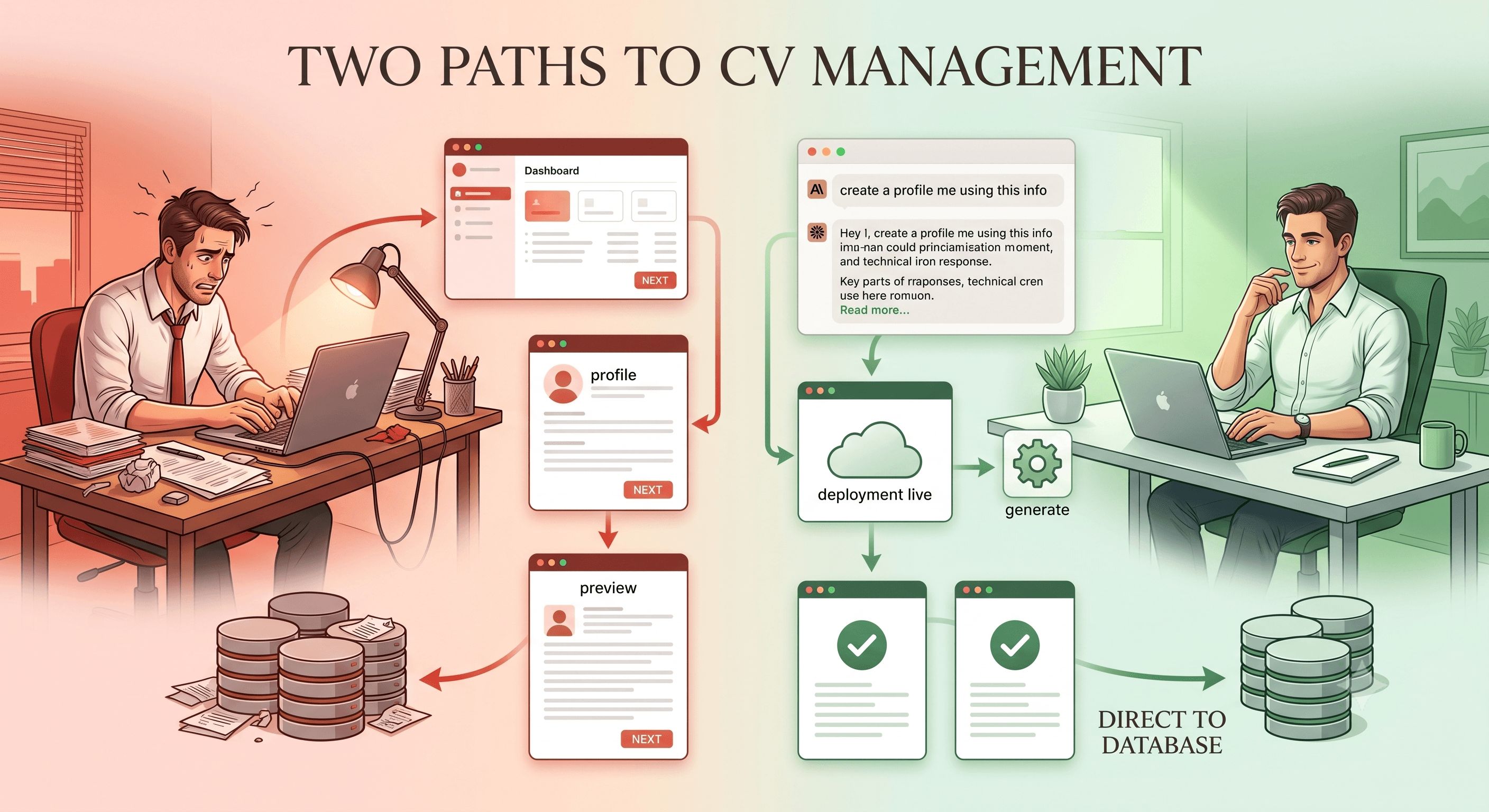 Conceptual cover artwork for AI-Powered CV Generator, a voice-first Urdu-native home-service platform